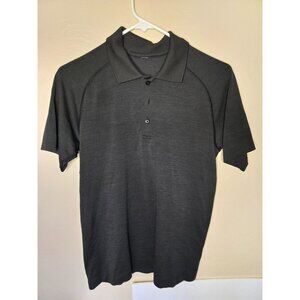 Lululemon Men's Metal Vent Tech Heathered Black Polo Shirt Size Small